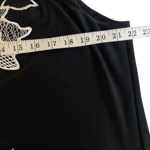 WHBM Dress NWT Size 18 One-Shoulder Monochrome Embroidered Matte Jersey Floral - Picture 8 of 9